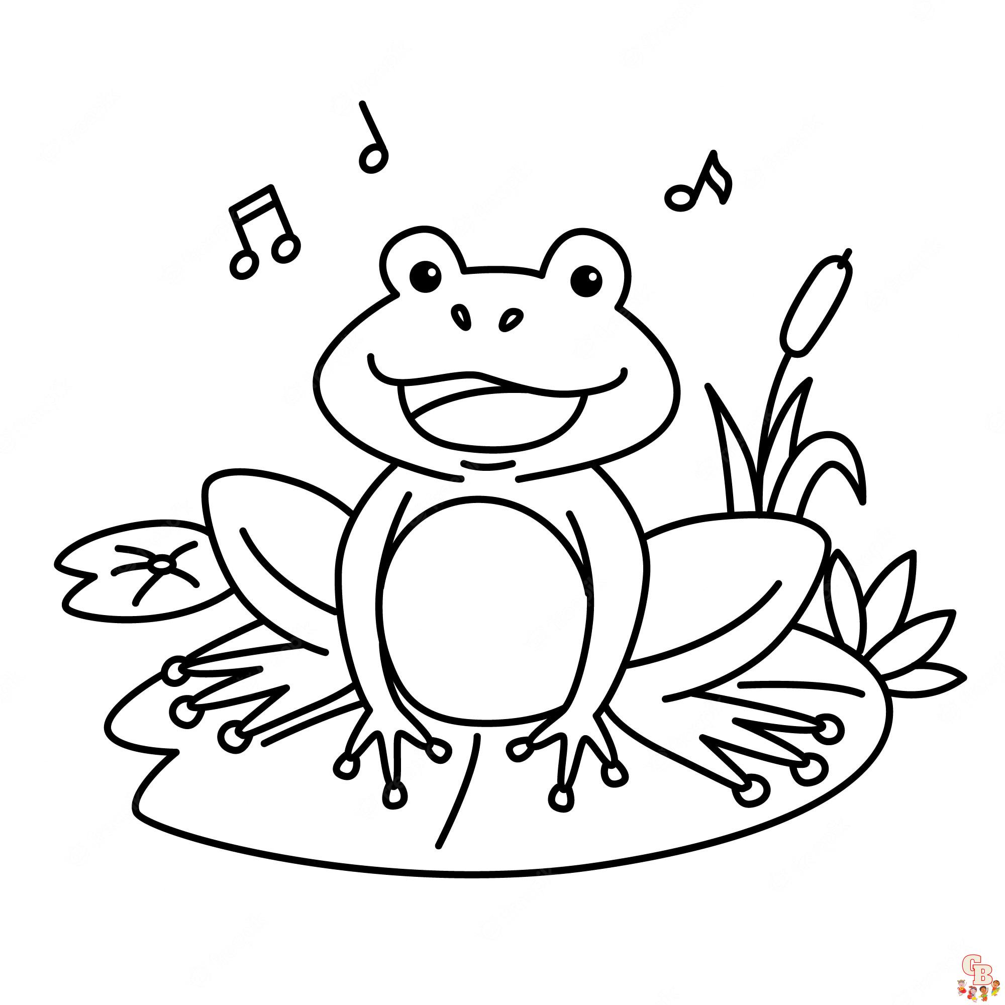 Cute Frog coloring pages printable 1