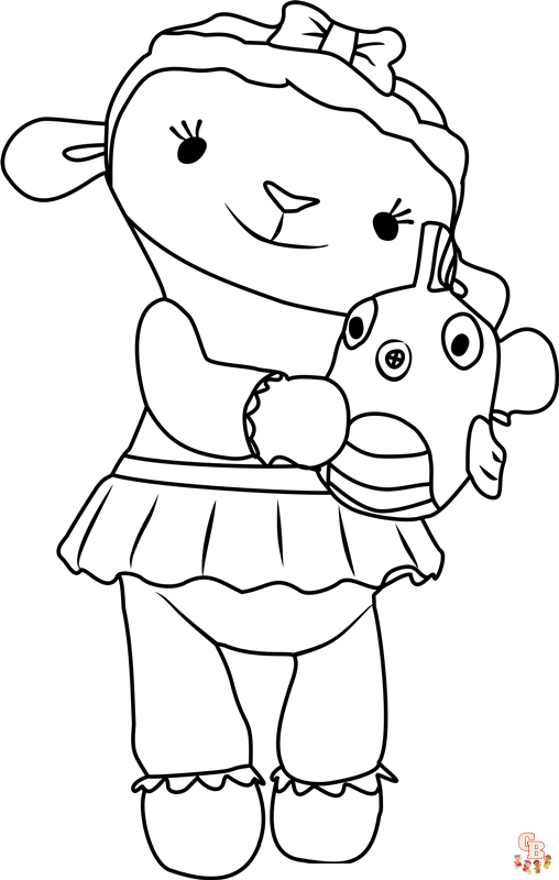 Cute Lambie coloring pages easy