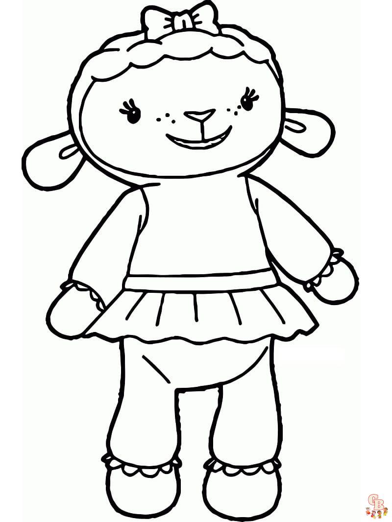 Cute Lambie coloring pages printable