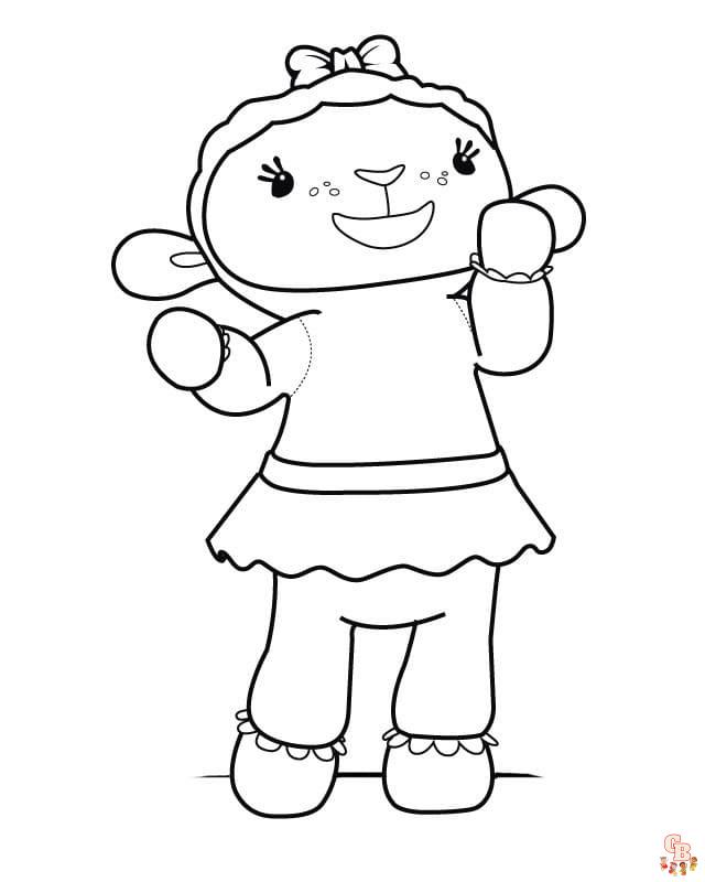 Cute Lambie coloring pages to print