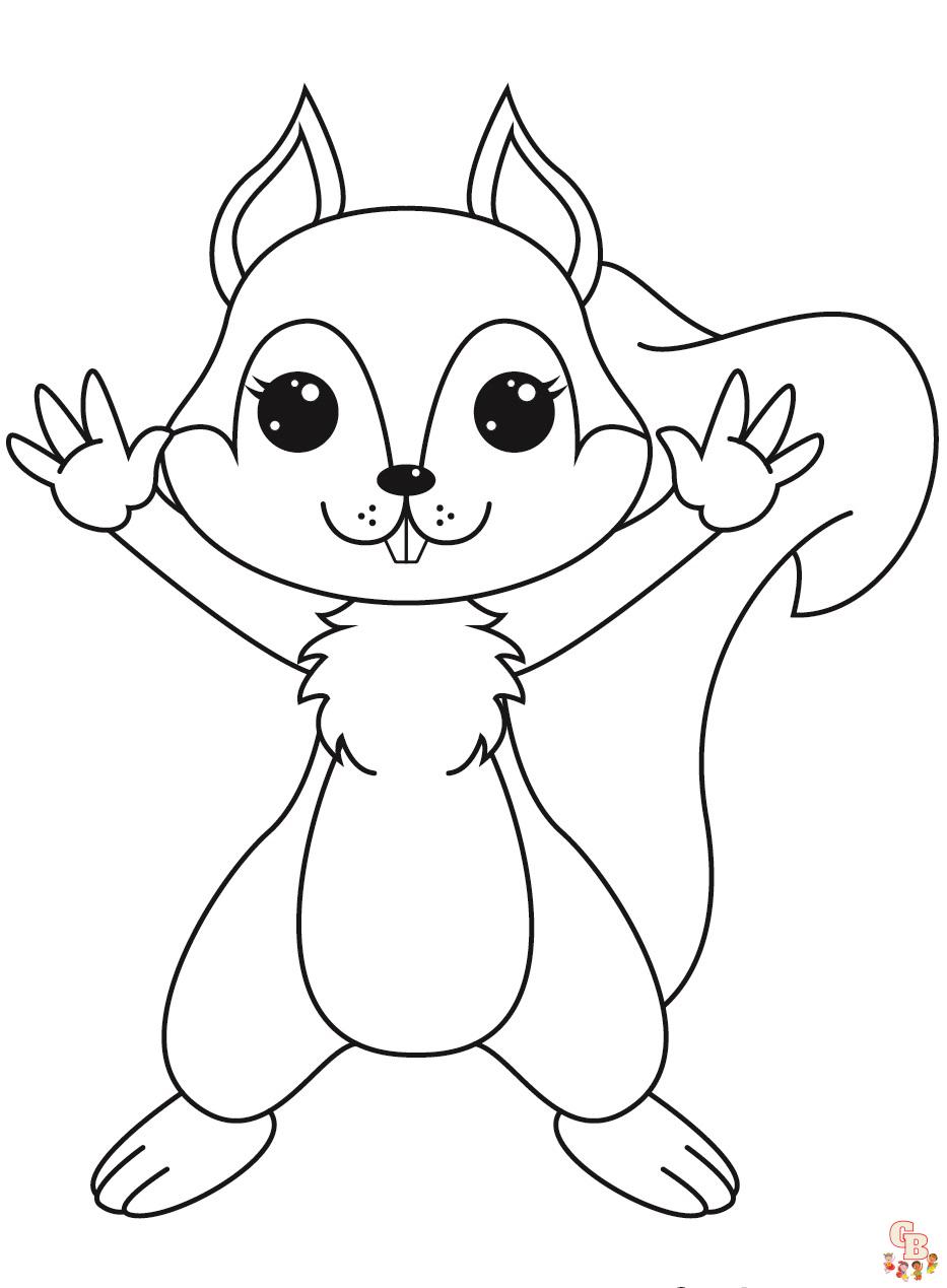 Cute Squirrel coloring pages 2