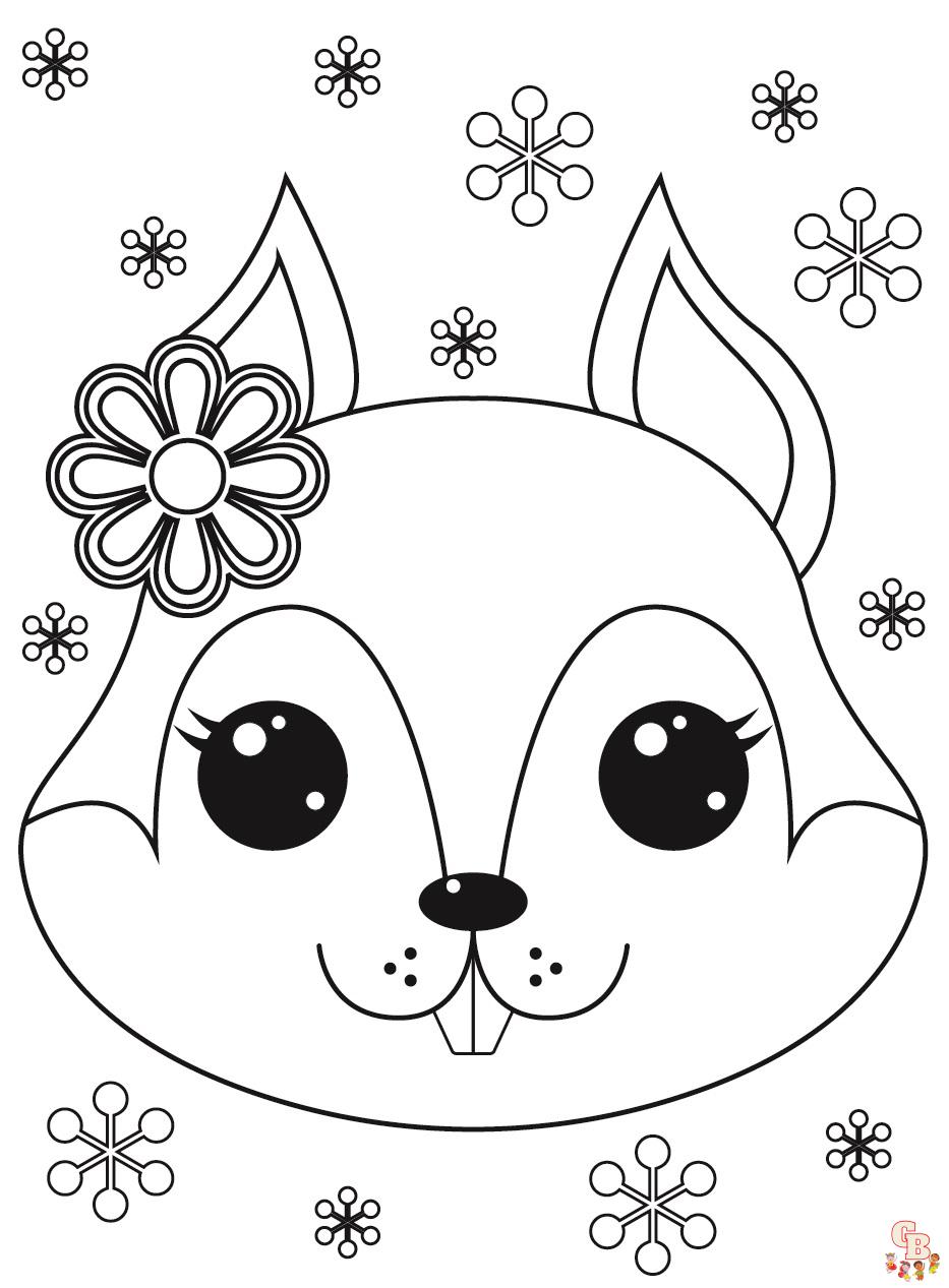 Cute Squirrel coloring pages free 1