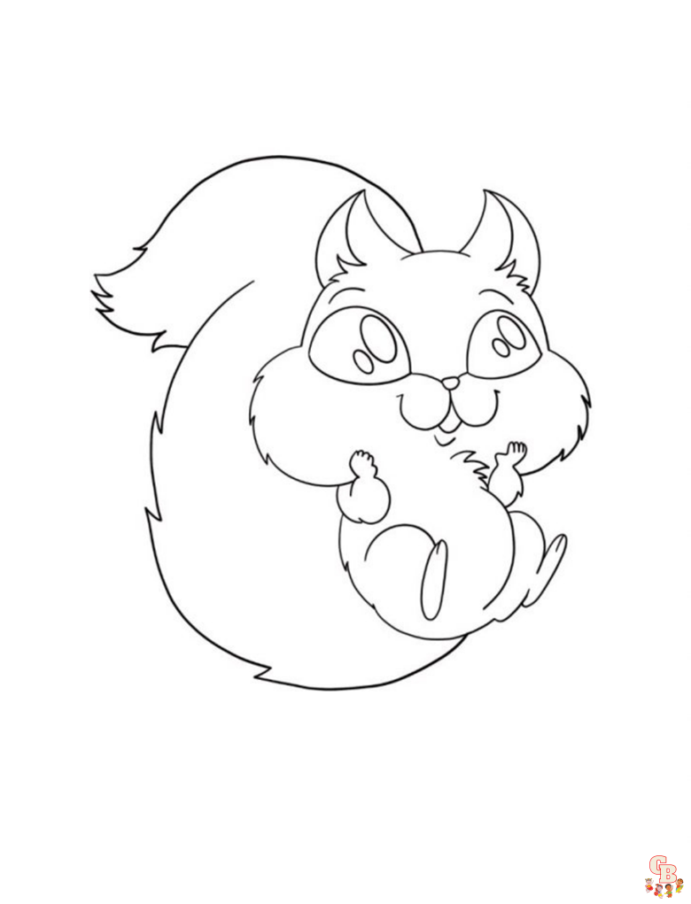 Cute Squirrel coloring pages printable free