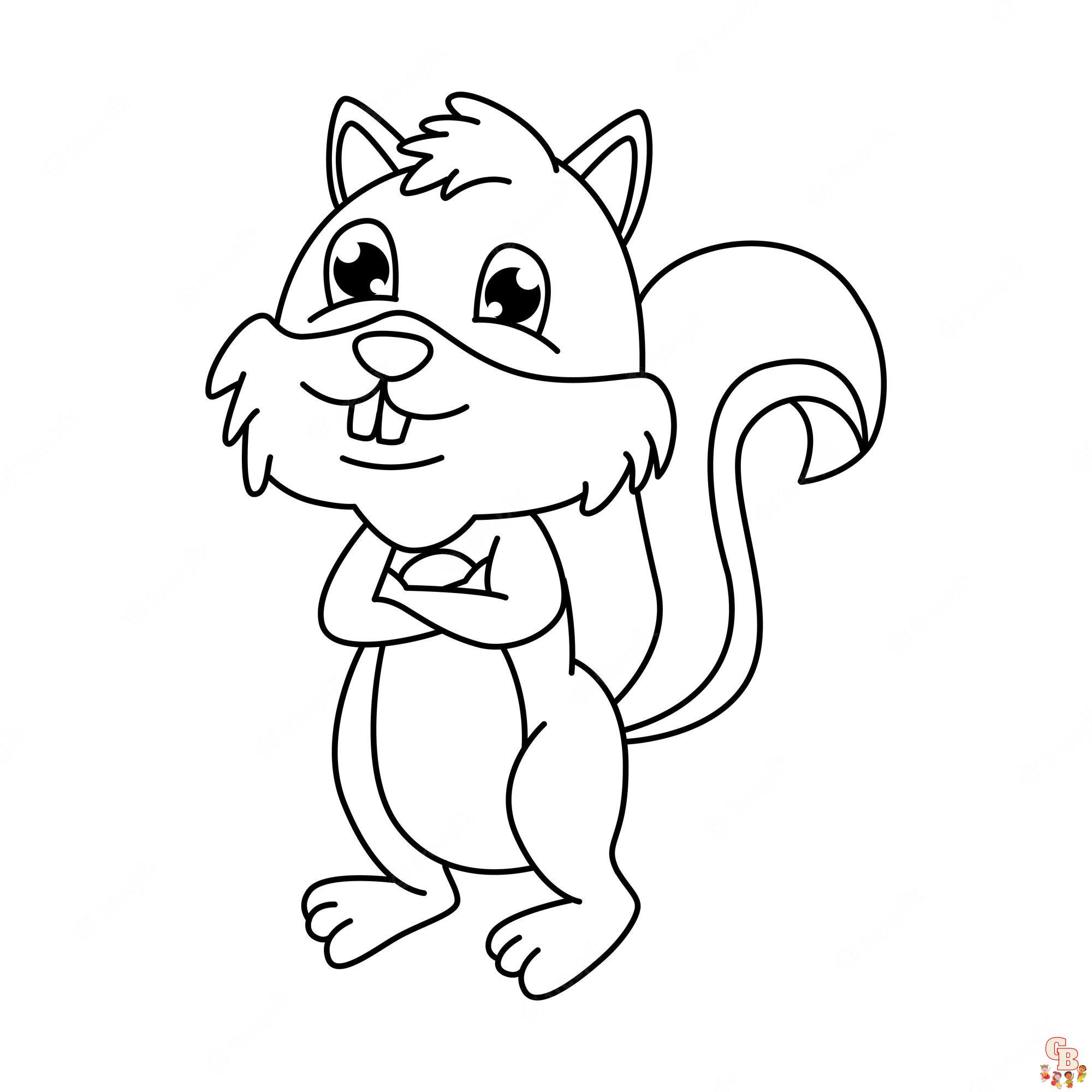 Cute Squirrel coloring pages to print