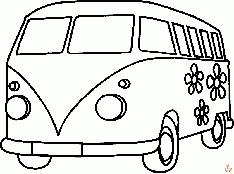 Cute Van coloring pages free