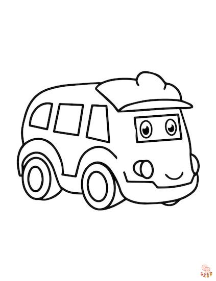 Cute Van coloring pages printable