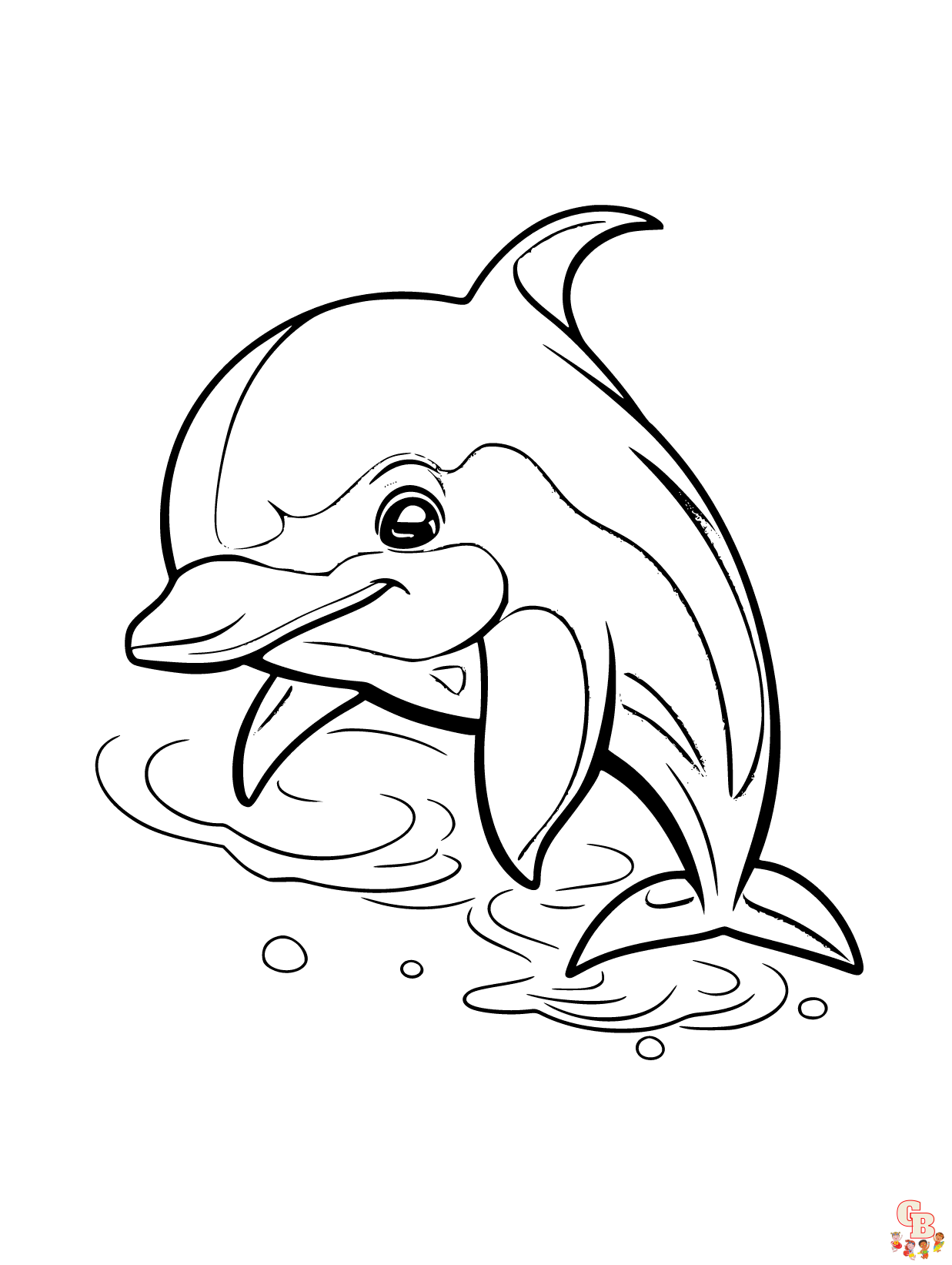 Dolphins coloring pages for kids