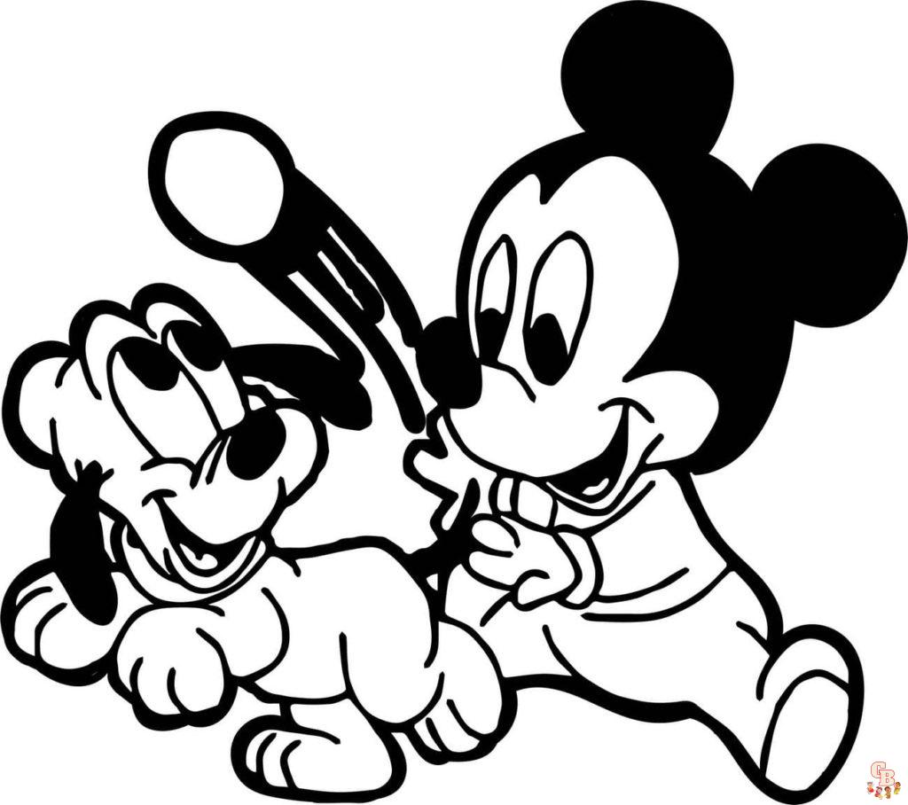 Free Cute Baby Mickey coloring pages for kids