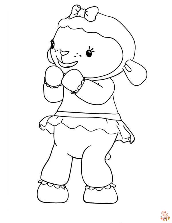 Free Cute Lambie coloring pages for kids