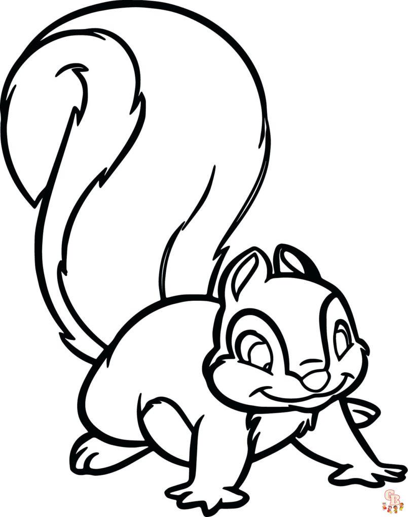 Free Cute Squirrel coloring pages for kids