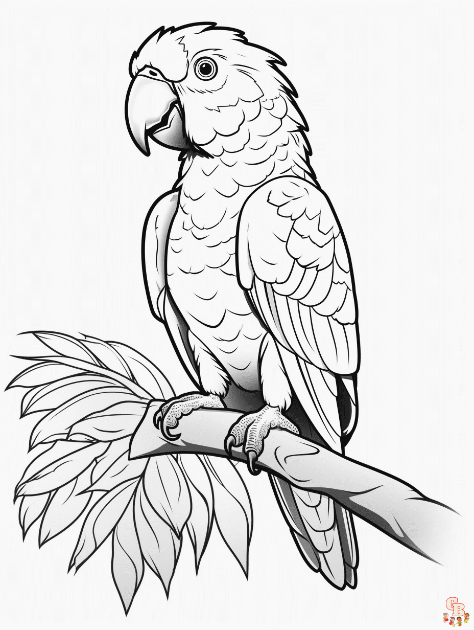 Free Parrot coloring pages for kids