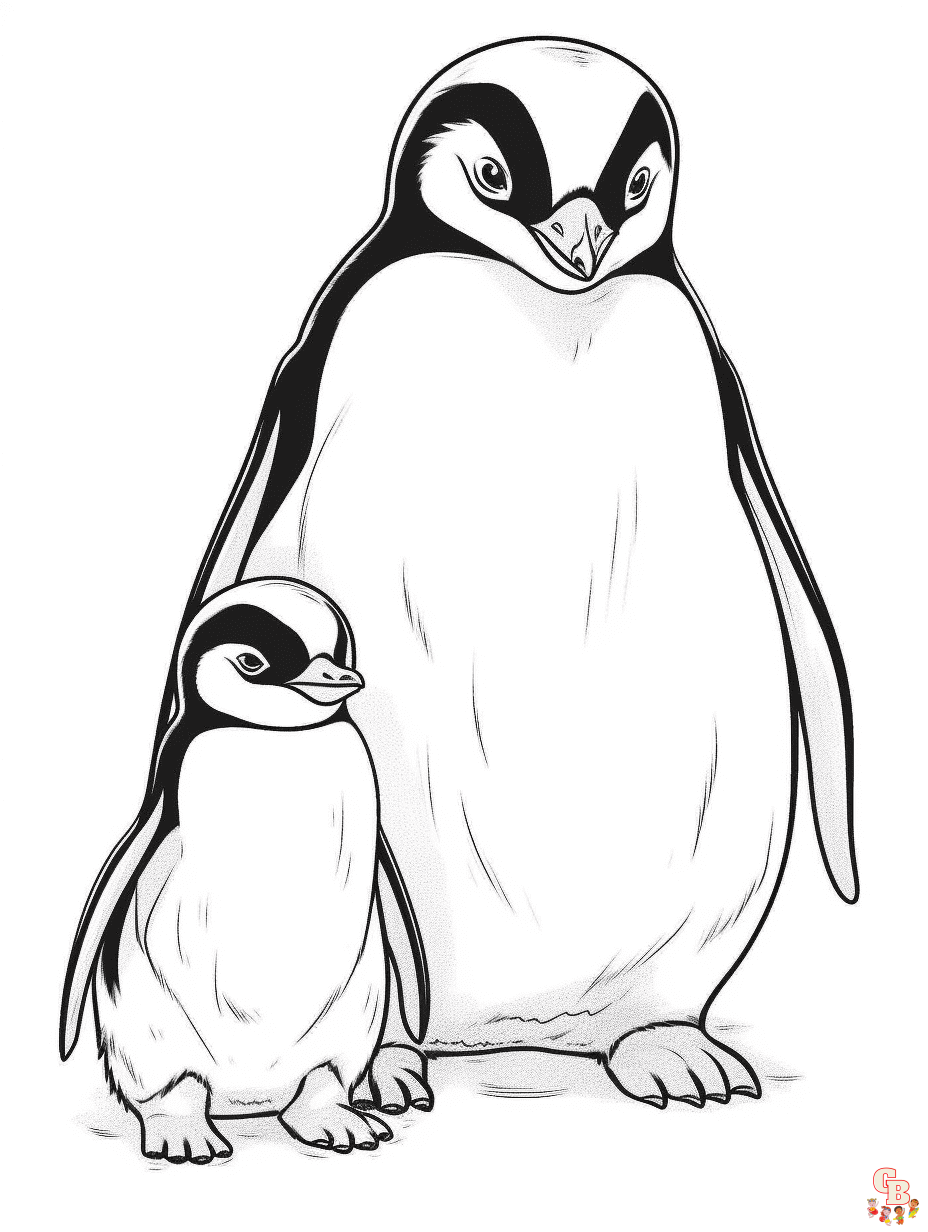 Free Penguin coloring pages for kids