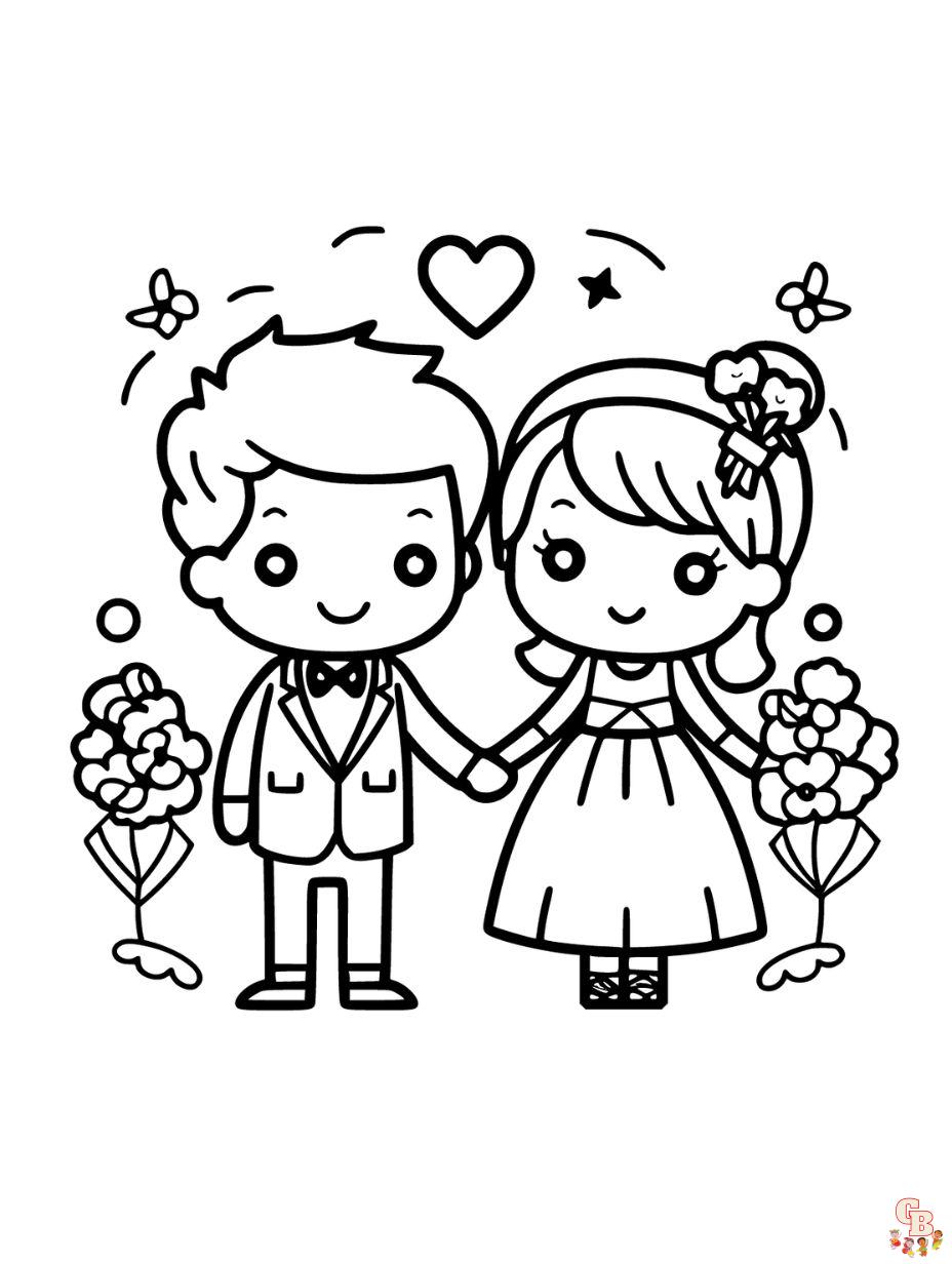 Free Wedding coloring pages for kids