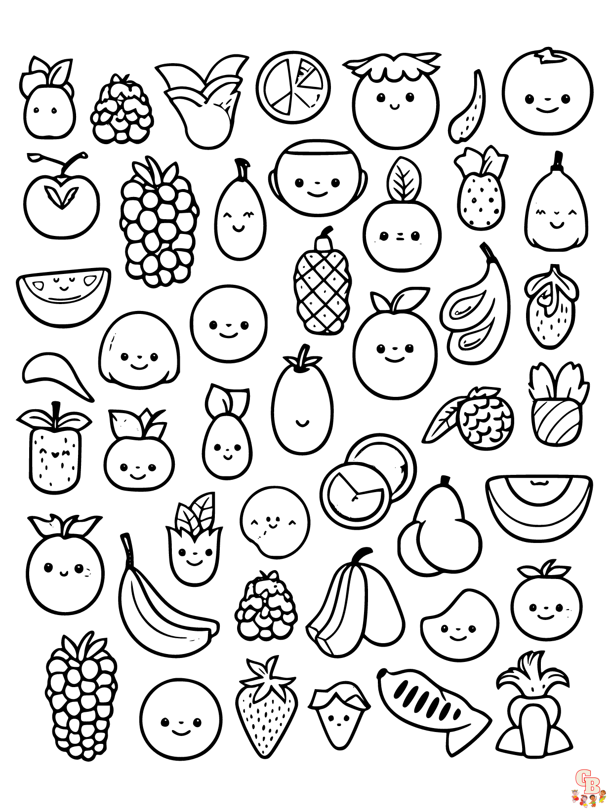 Fruit coloring pages