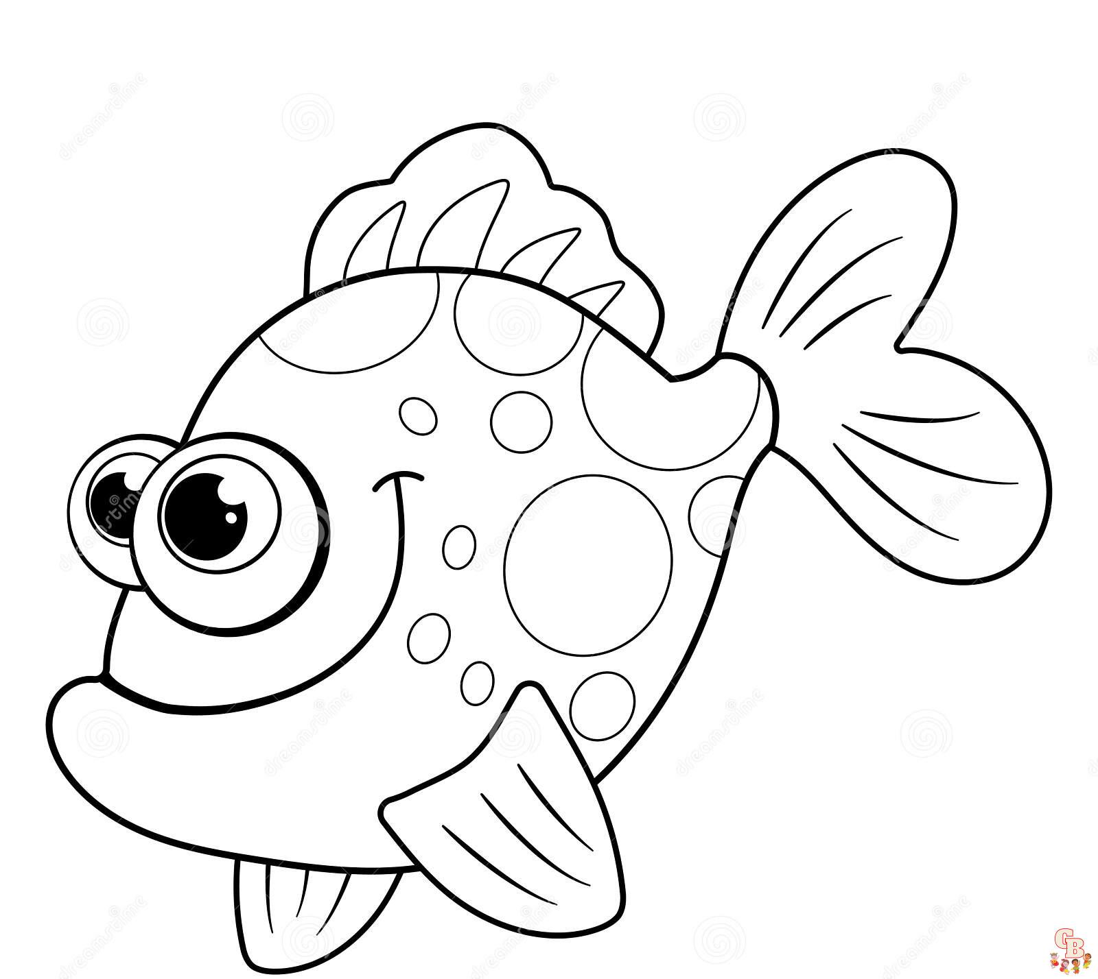 Funny Fish Cartoon Coloring Pages 3