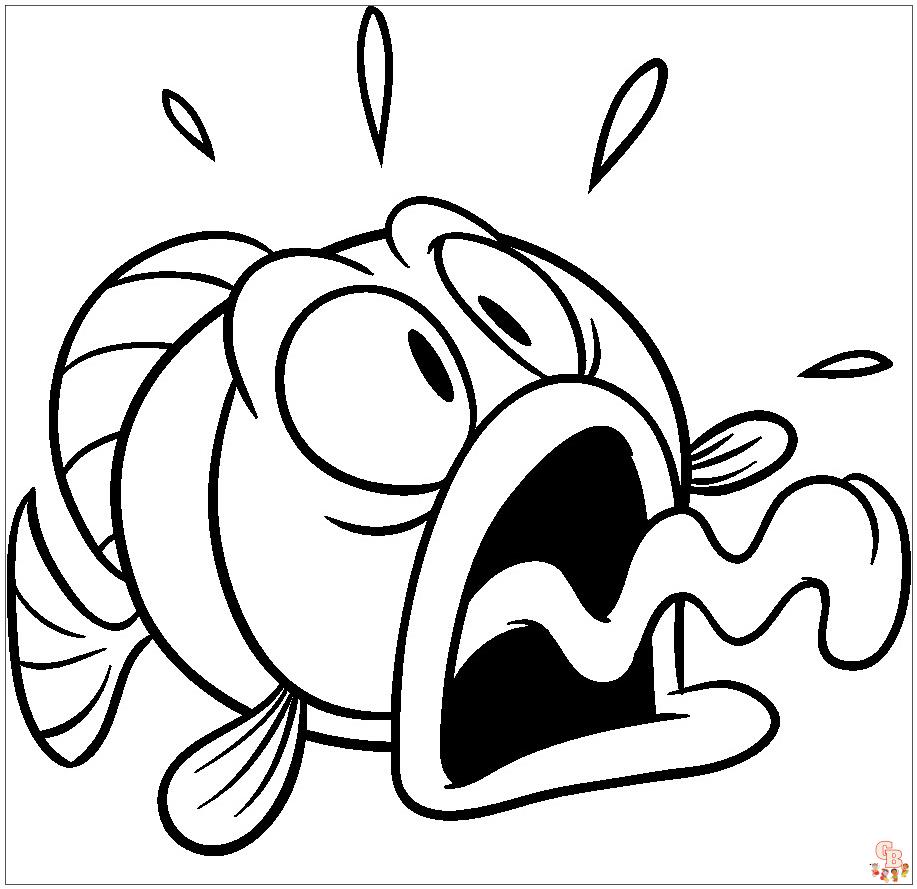 Funny Fish Cartoon Coloring Pages 5