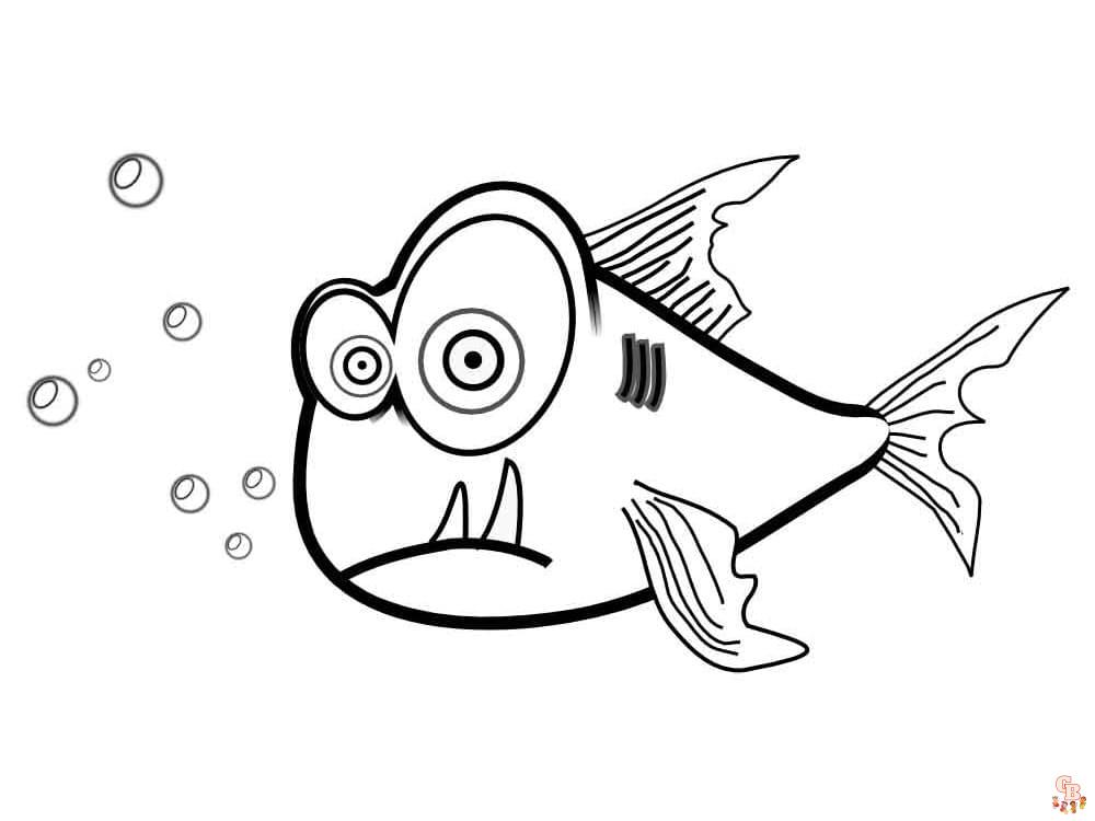 Funny Fish Cartoon Coloring Pages 6