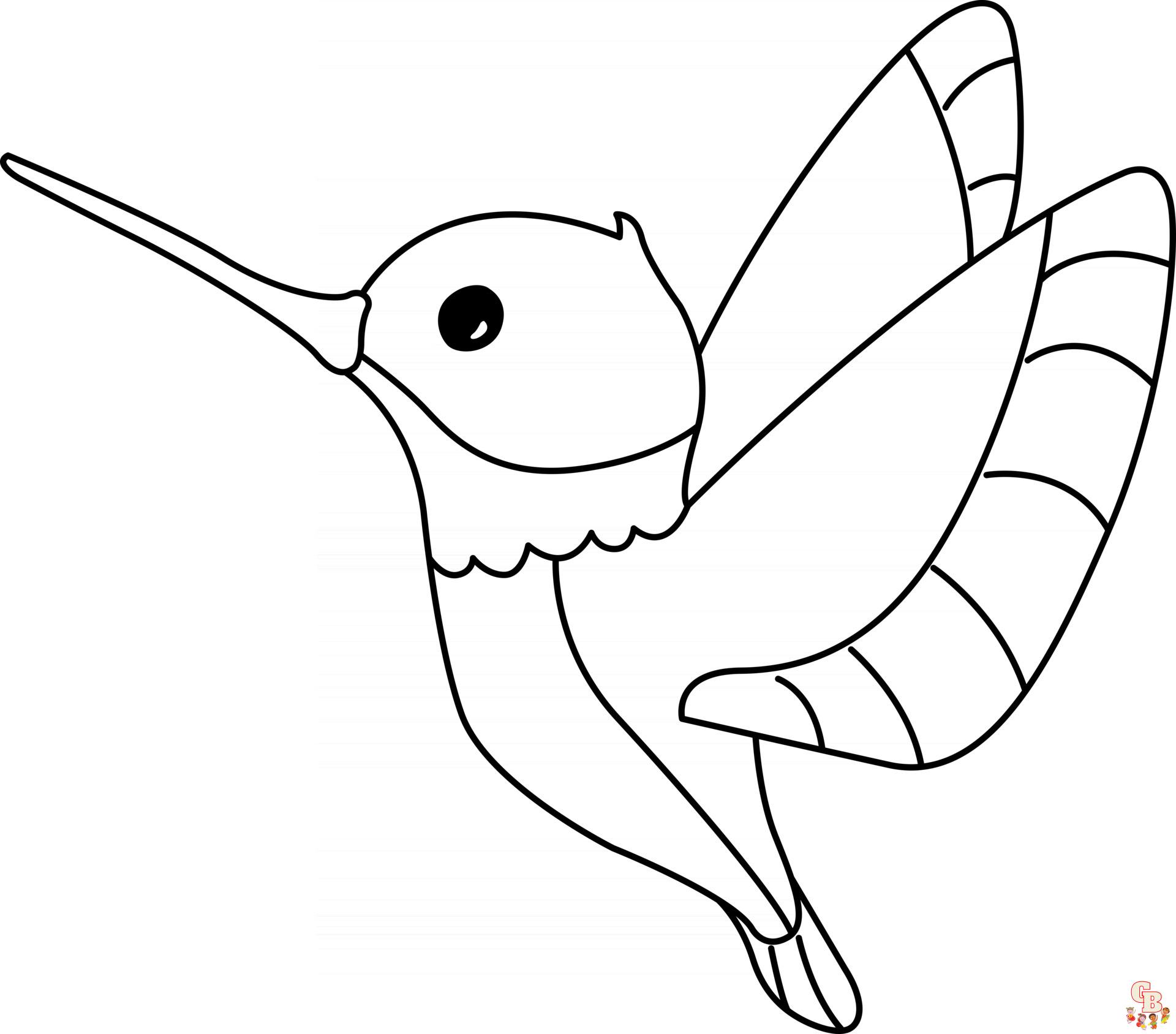 Hummingbird coloring pages easy