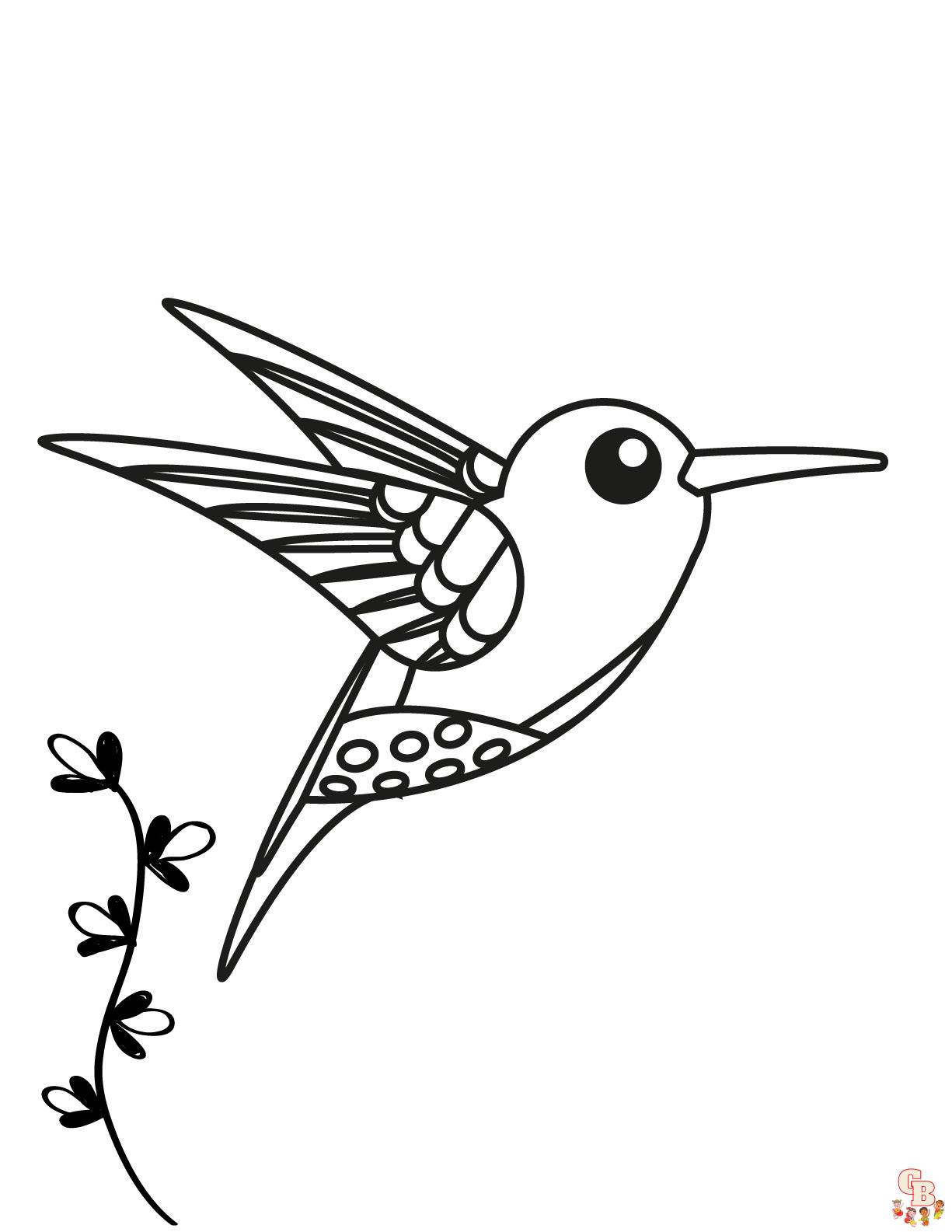 Hummingbird coloring pages printable free 2