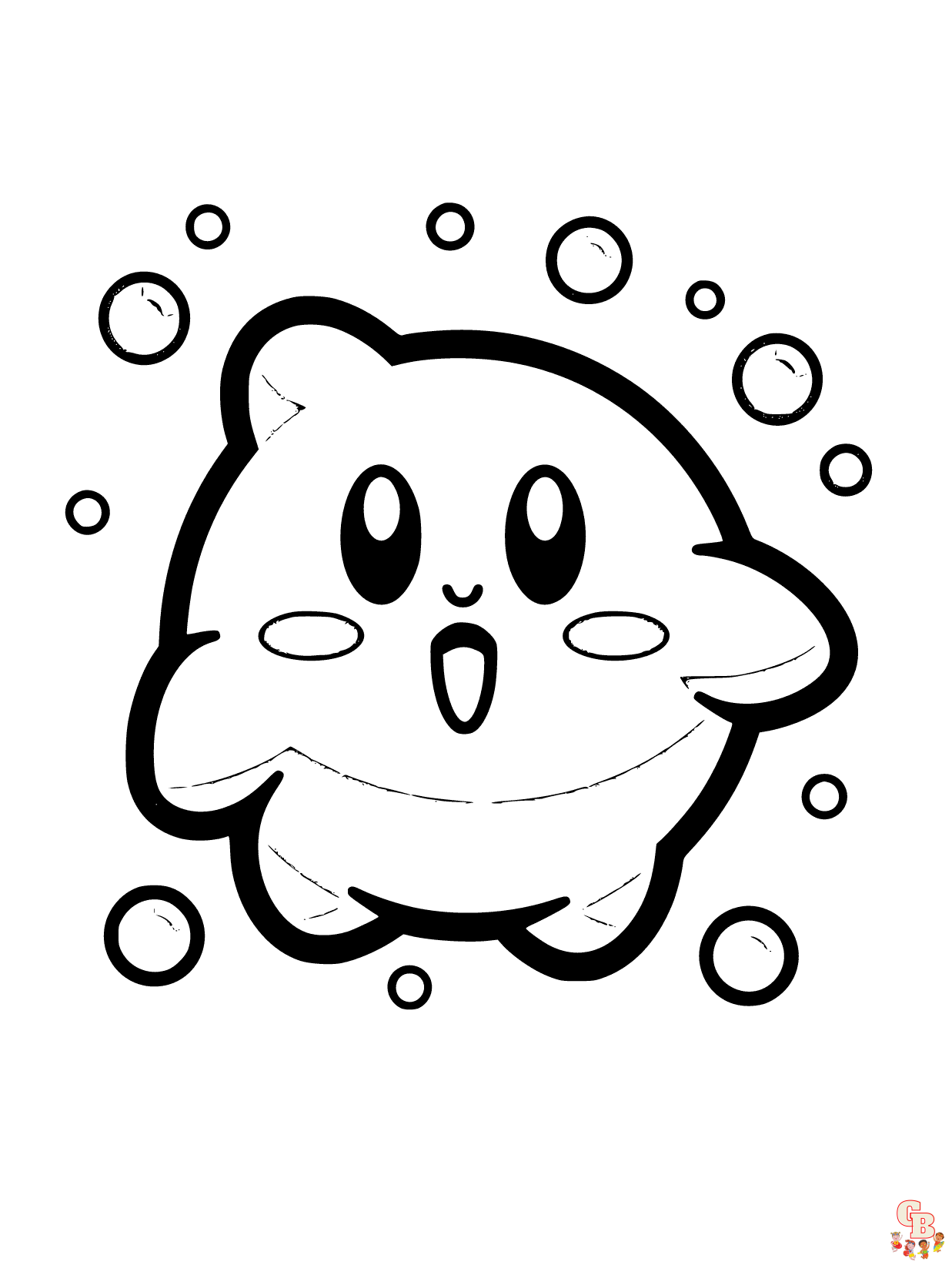 Kirby coloring pages easy