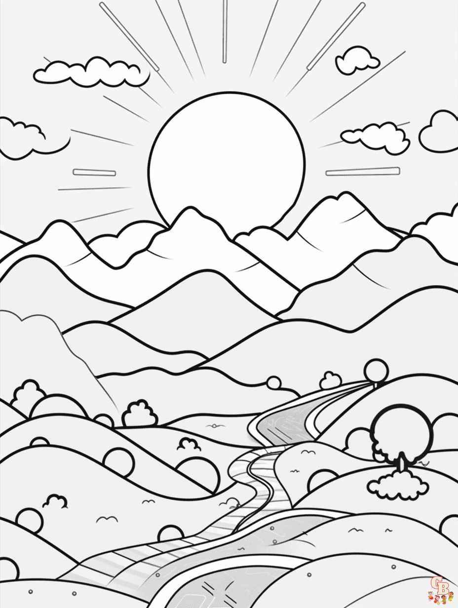 Landscape Coloring Pages easy