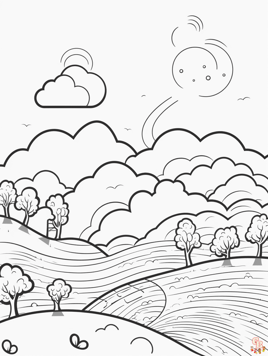 Landscape Coloring Pages for kids