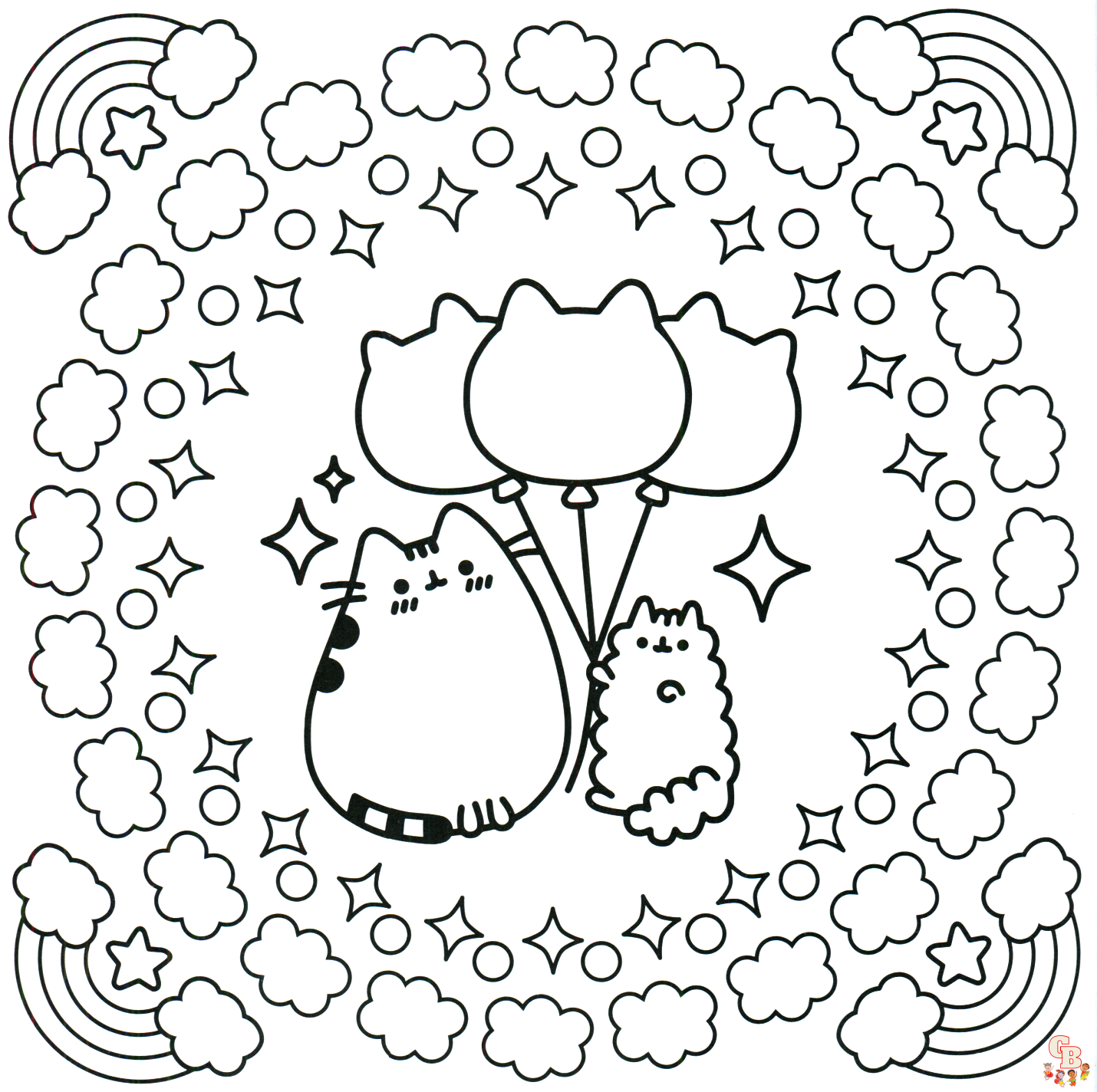 Lovely Pusheen Coloring Pages 1