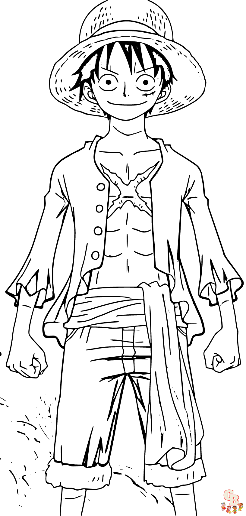 Luffy One Piece Coloring Pages Easy