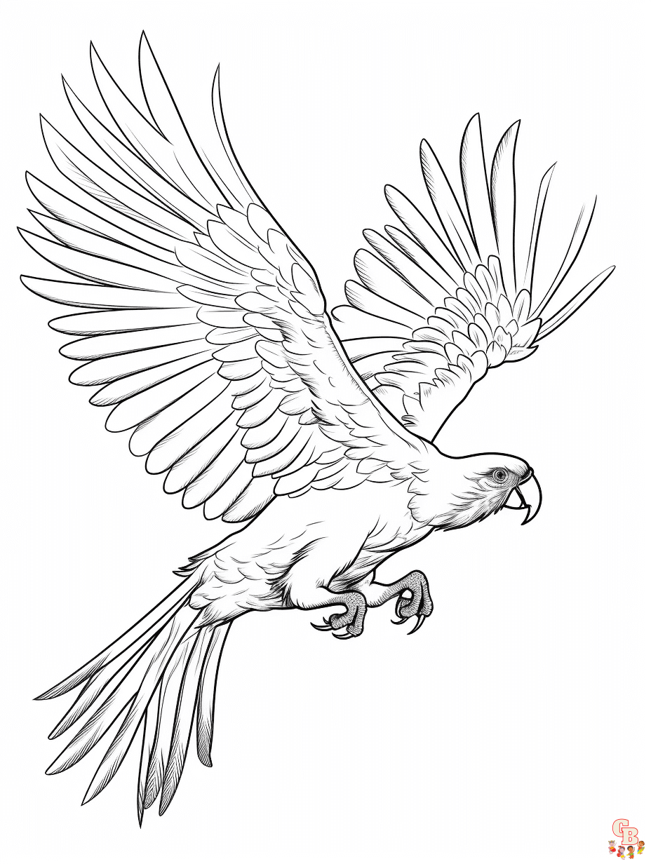 Parrot coloring pages easy