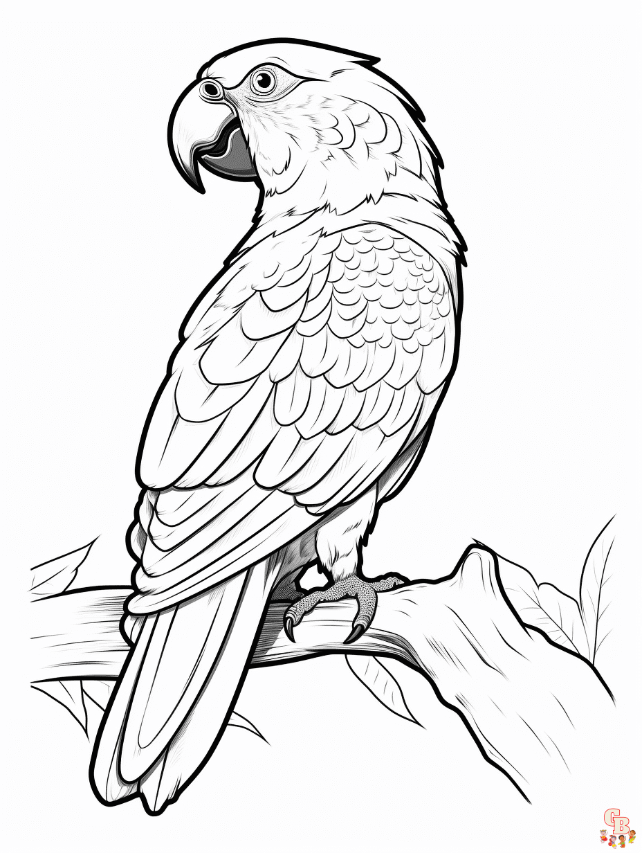 Parrot coloring pages printable free