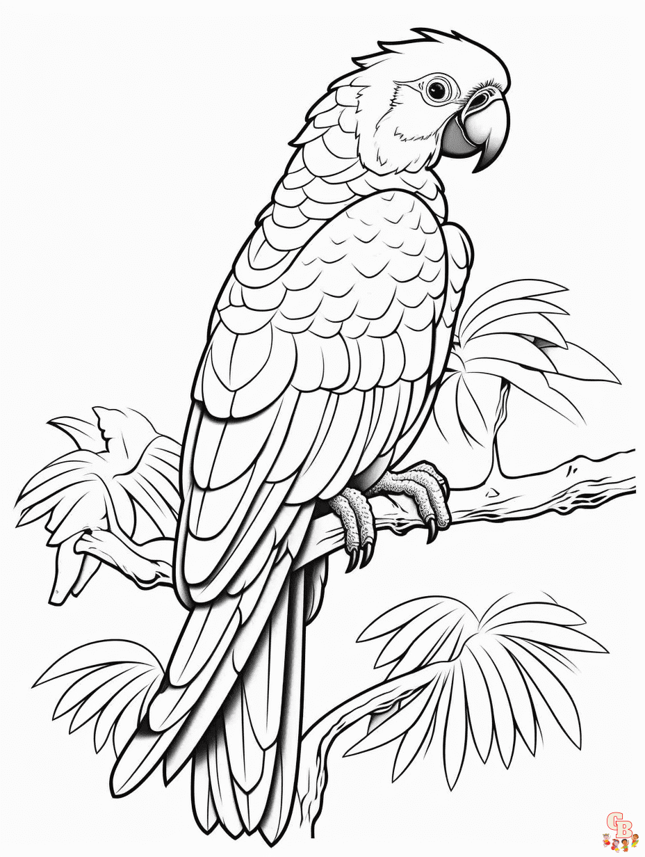 Parrot coloring pages printable