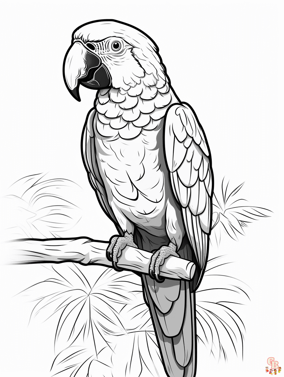 Parrot coloring pages to print