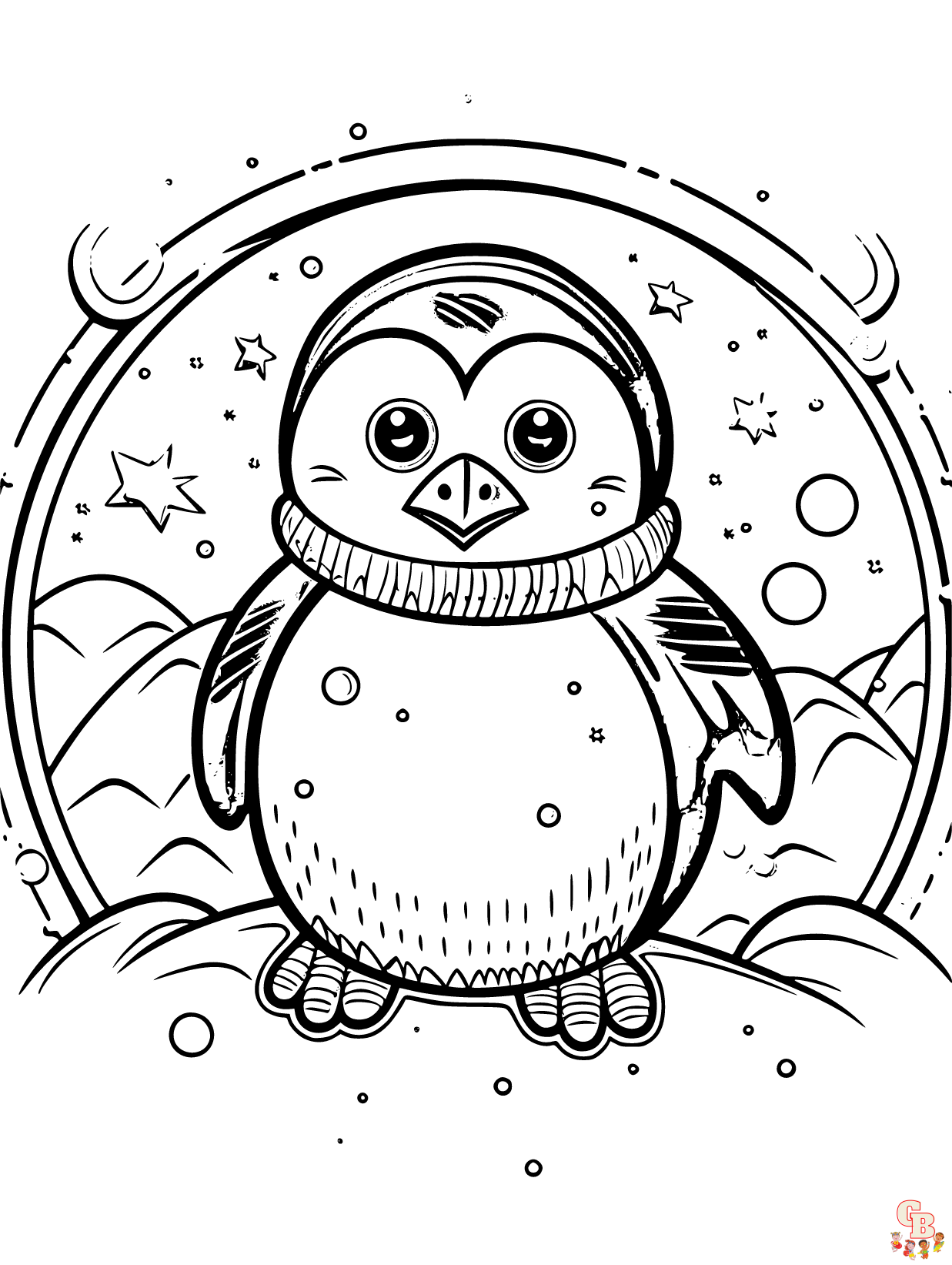 Penguin coloring pages 1