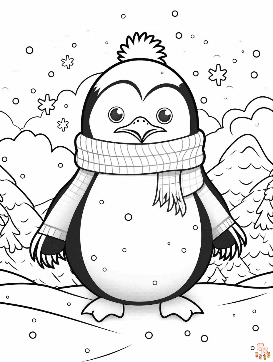 Penguin coloring pages 2