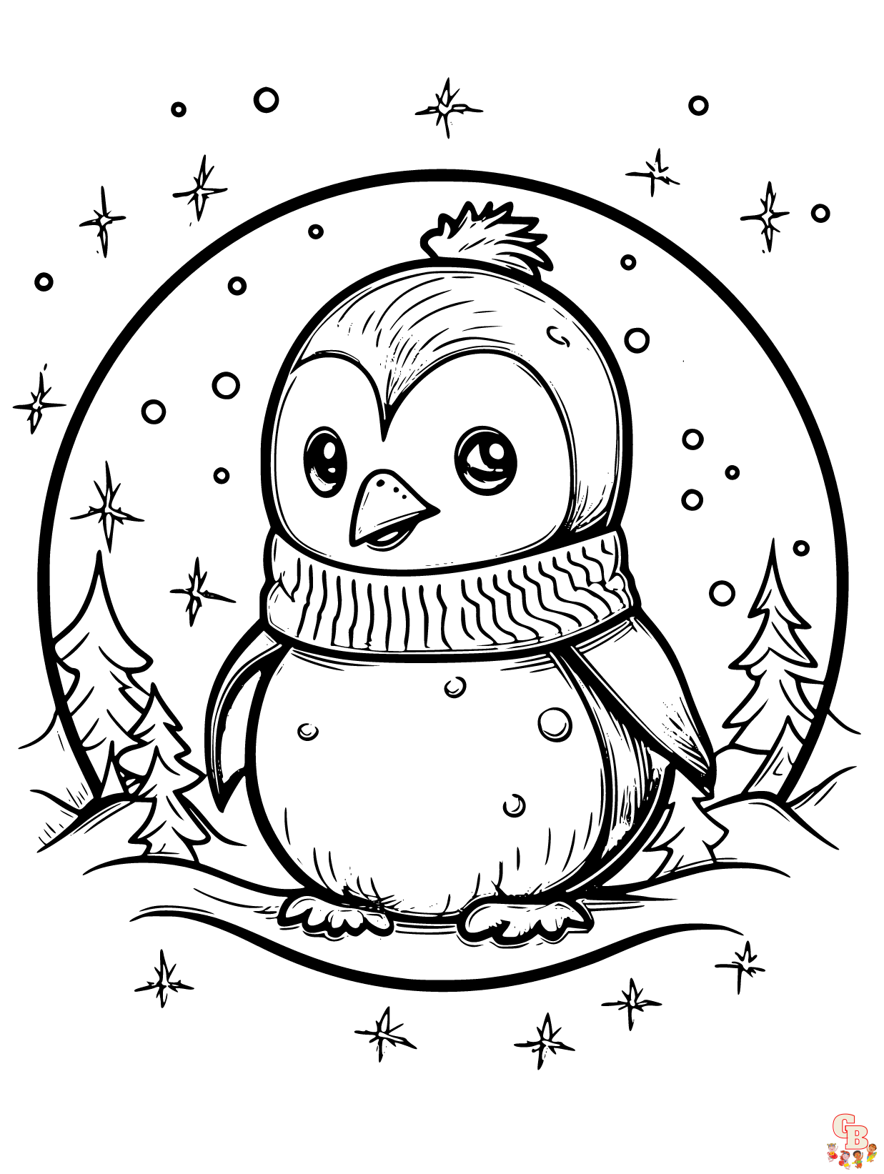 Penguin coloring pages free