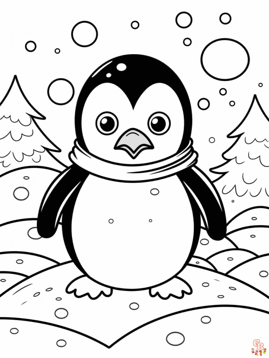 Penguin coloring pages printable 1