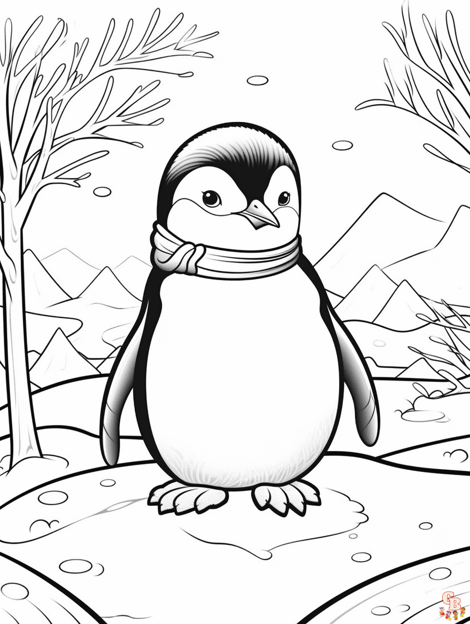 Penguin coloring pages printable free