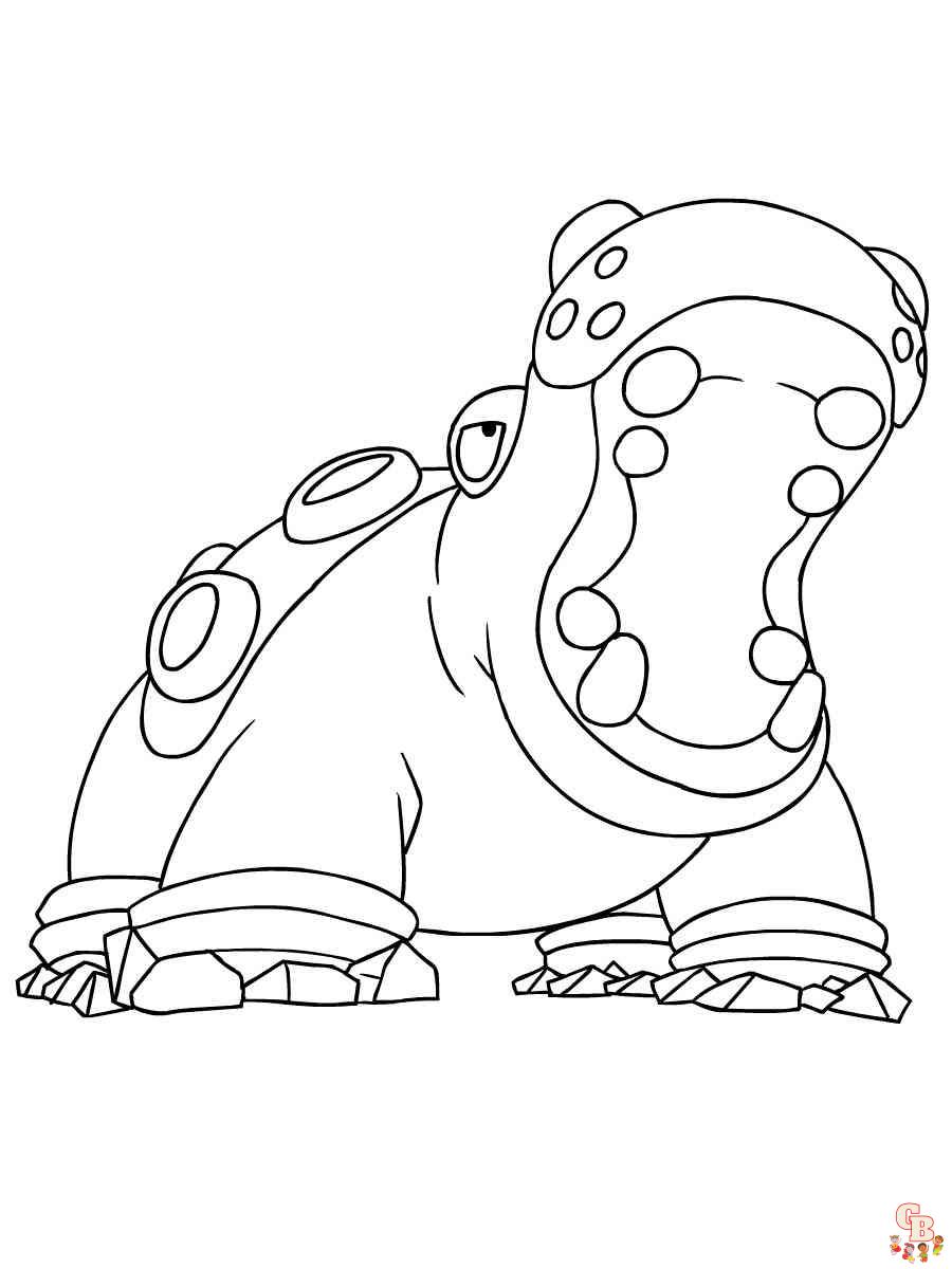 Pokemon Hippowdon coloring pages printable