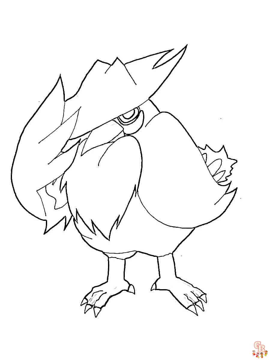 Pokemon Honchkrow coloring pages free