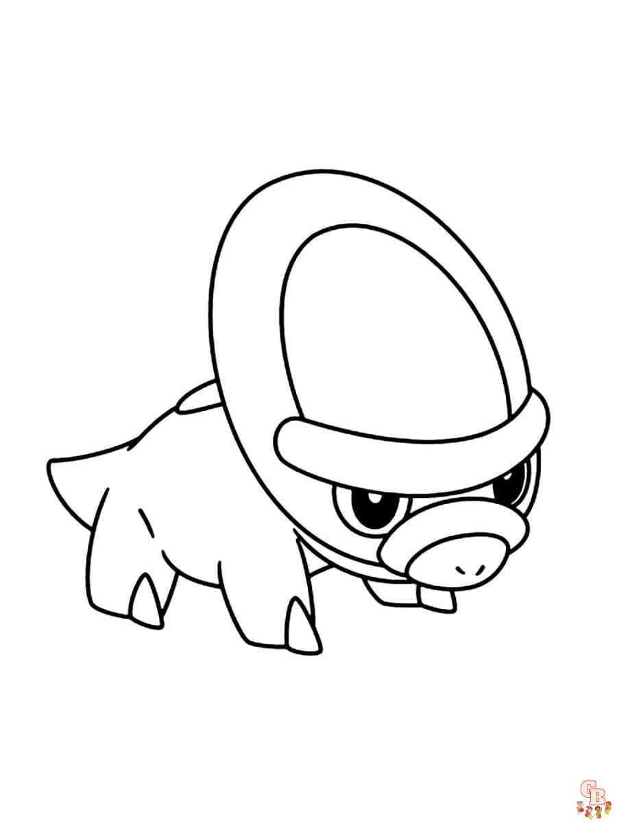 Pokemon Shieldon coloring pages free