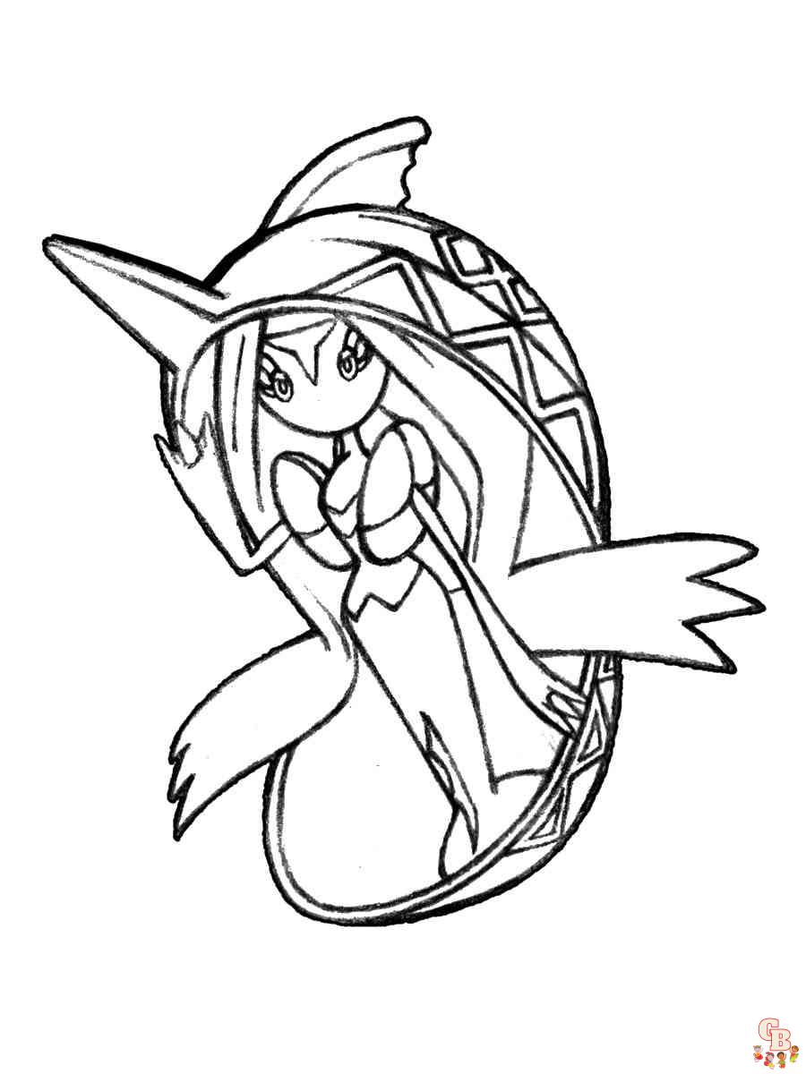 Pokemon Tapu Fini coloring pages printable free