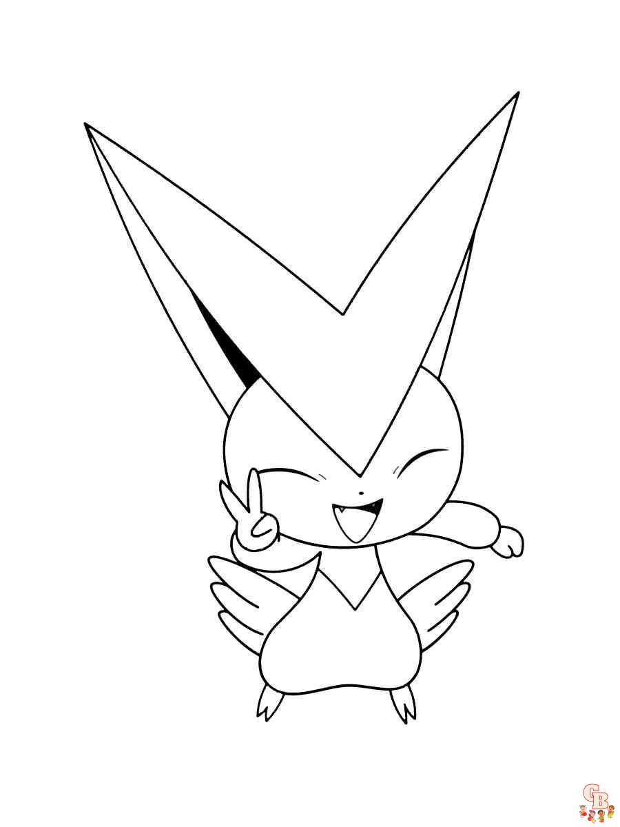 Pokemon Victini coloring pages printable free