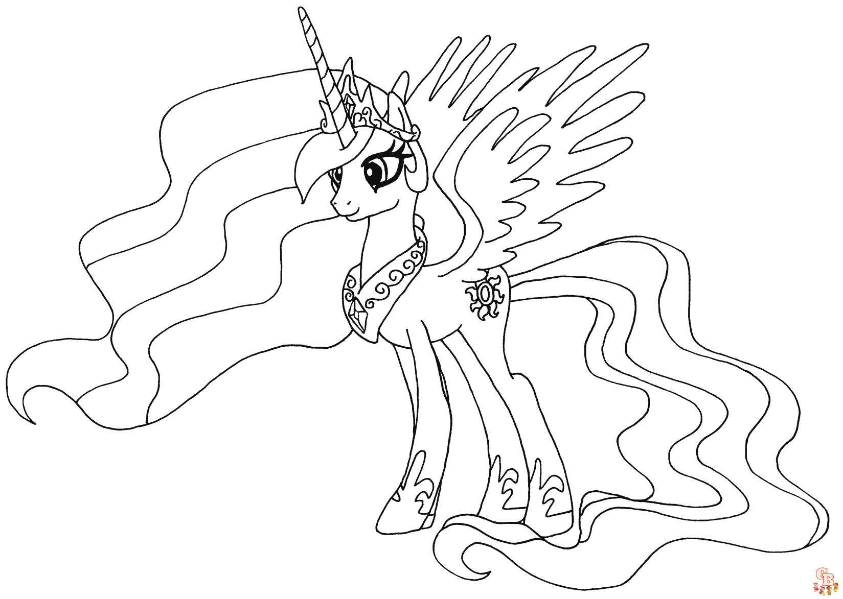 Princess Celestia coloring pages easy