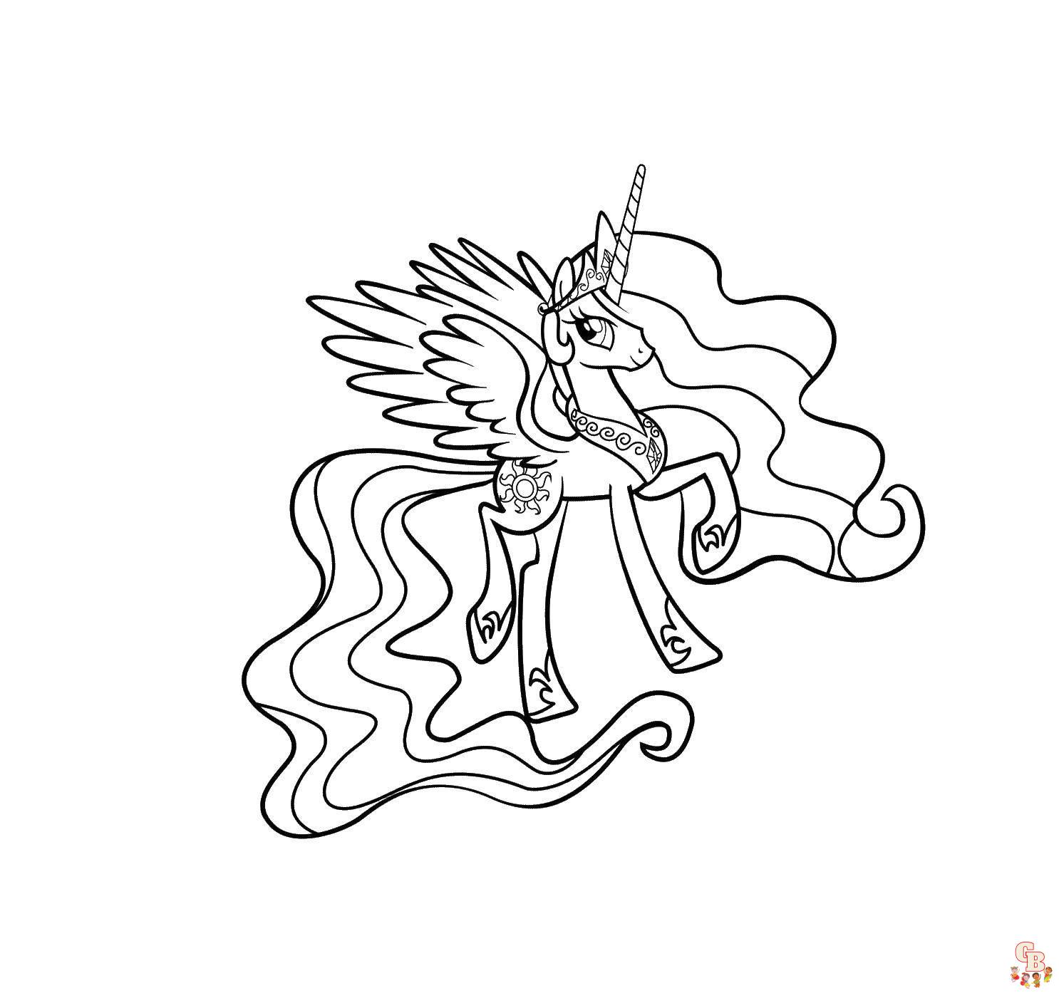 Princess Celestia coloring pages printable free 1