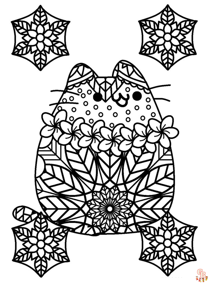 Pusheen Mandala Coloring Pages 2