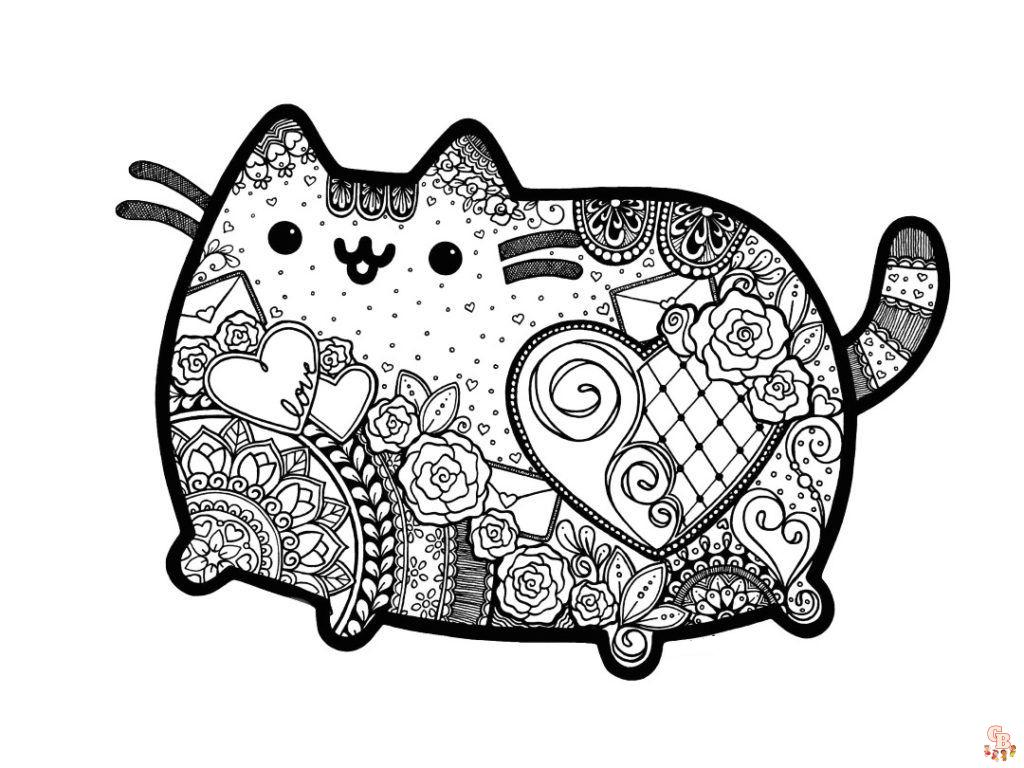 Pusheen Mandala Coloring Pages 4