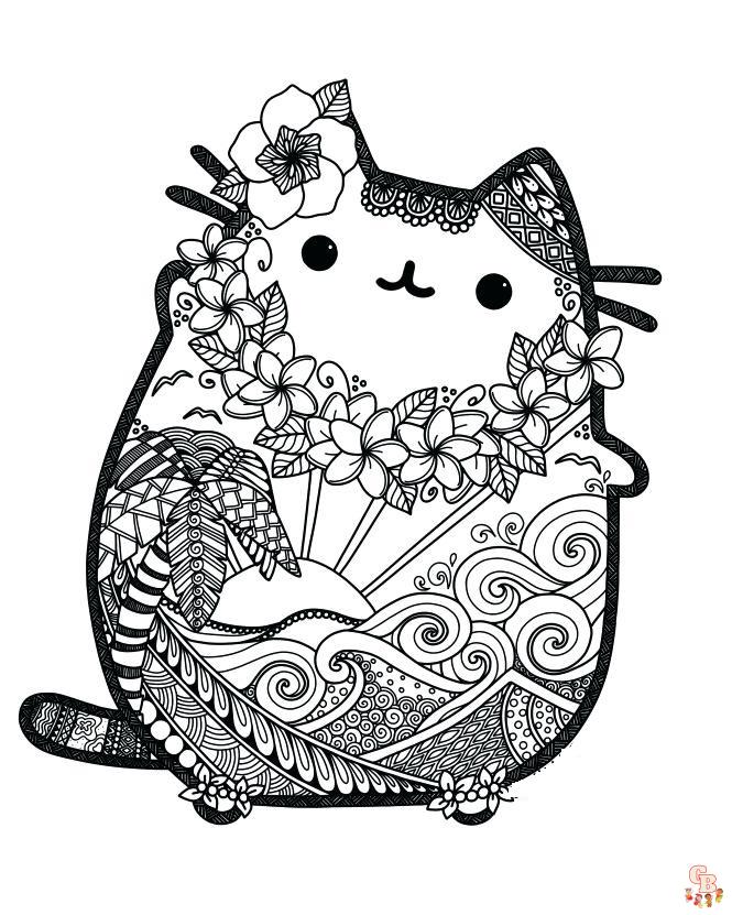 Pusheen Mandala Coloring Pages 5