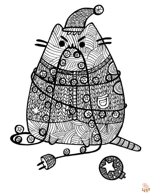 Pusheen Mandala Coloring Pages 6