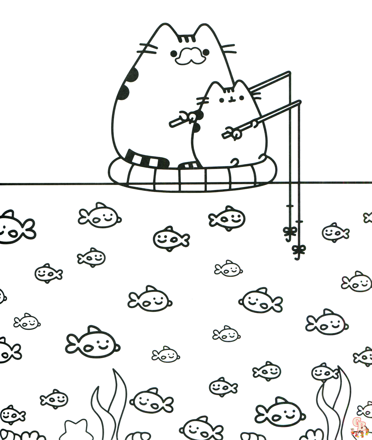 Pusheen On The Beach Coloring Pages 4