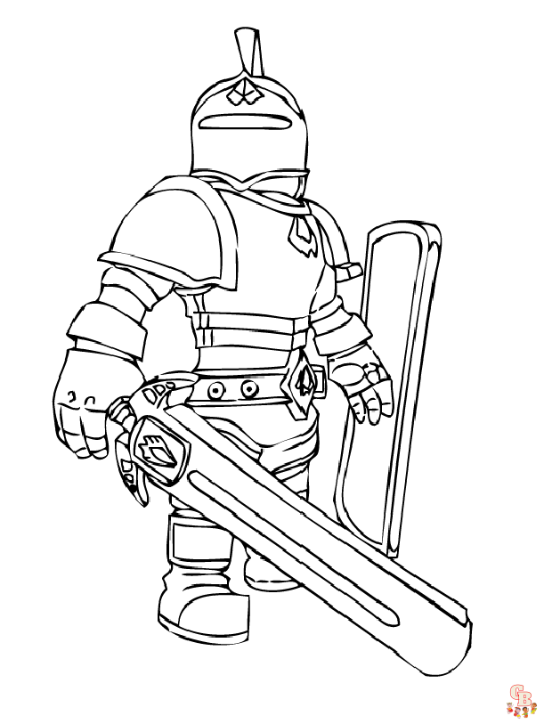 Roblox Knight Coloring Pages 1